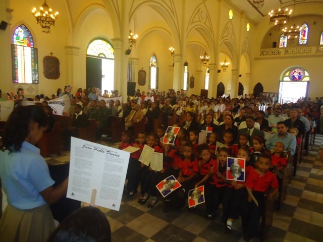 Acto en la Iglesia del Rosario de esta ciudad en el 199 aniversario del natalicio de Duarte